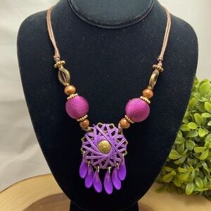 🌻Beautiful Statement Wooden Beaded Necklace